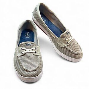 Keds Women's Ortholite Slip On Loafer Deck Boat Shoes in grey, size 11
